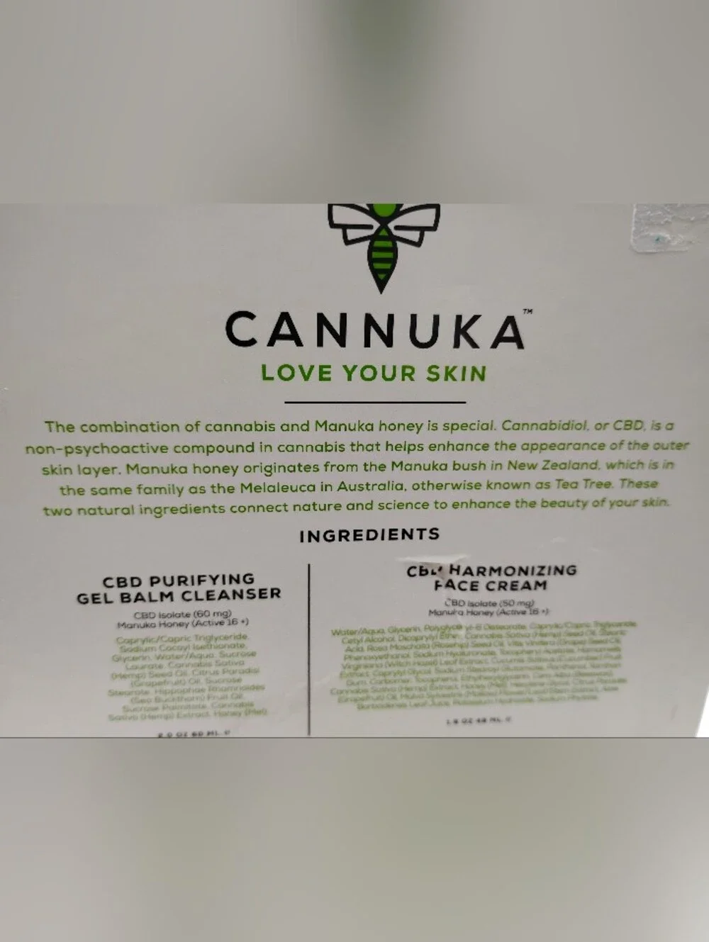Cannuka CBD Purifying Gel Balm Cleanser & CBD Harmonizing Face Cream Set